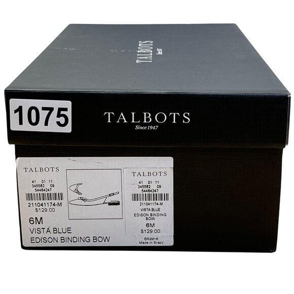 Talbots Women’s Vistá Blue Edison Binding Bow Slingback Flats Size 6M - Picture 9 of 9